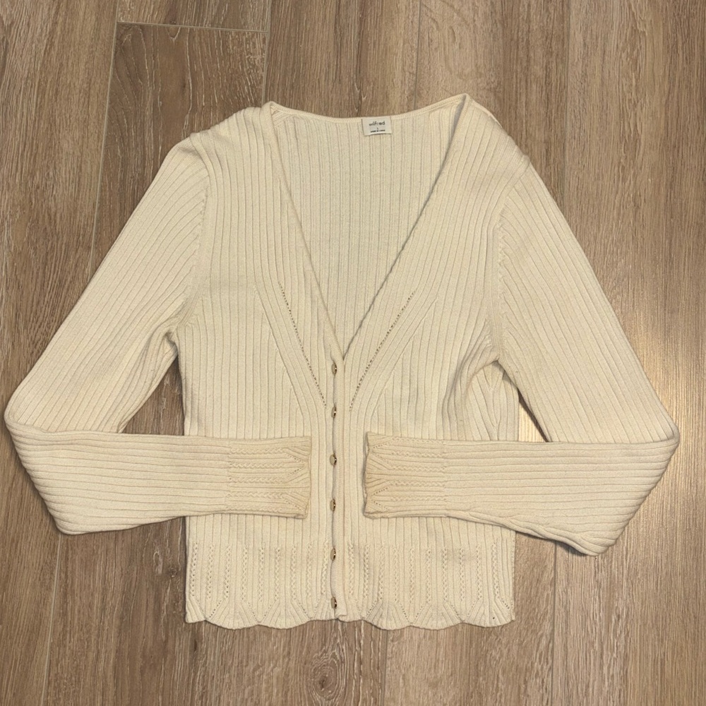 Aritzia Wilfred Plunge Front Cardigan